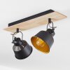 Safari Plafondlamp Chroom, Hout licht, Zwart, 2-lichts