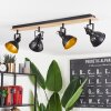 Tina Plafondlamp Chroom, Hout licht, Zwart, 4-lichts