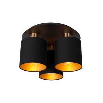 Lucide FUDRAL Plafondlamp Goud, Messing, Zwart, 3-lichts