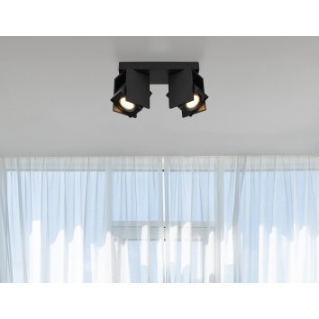 Globo RORY Plafondlamp Zwart, 2-lichts
