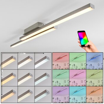 Tamizat Plafondlamp LED Nikkel mat, 2-lichts, Kleurwisselaar