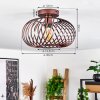 Oravi Plafondlamp Koperkleurig, 1-licht