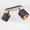 Alsen Plafondlamp Hout licht, Zwart, 2-lichts