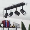 Douarnenez Plafondlamp Zwart, 4-lichts