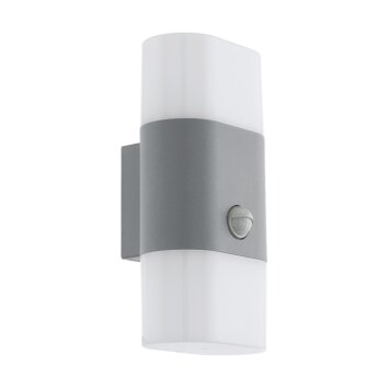 Eglo FAVRIA Wandlamp voor buiten LED Zilver, 2-lichts, Bewegingsmelder