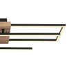 Globo KENDRA Plafondlamp LED Hout licht, houtlook, Zwart, 1-licht