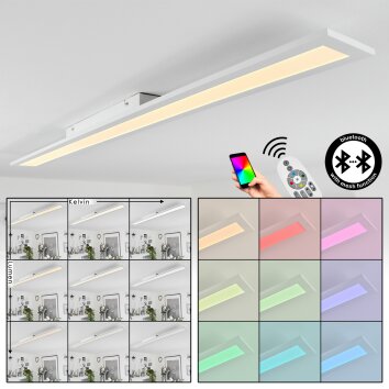 Voisines Plafondpaneel LED Wit, 1-licht, Afstandsbediening, Kleurwisselaar