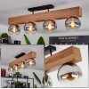 Vouhet Plafondlamp Bruin, houtlook, Zwart, 4-lichts
