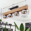 Vouhet Plafondlamp Bruin, houtlook, Zwart, 4-lichts