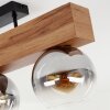 Vouhet Plafondlamp Bruin, houtlook, Zwart, 4-lichts