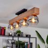 Vouhet Plafondlamp Bruin, houtlook, Zwart, 4-lichts