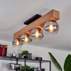 Vouhet Plafondlamp Bruin, houtlook, Zwart, 4-lichts