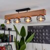 Vouhet Plafondlamp Bruin, houtlook, Zwart, 4-lichts