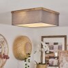 Lure Plafondlamp Bruin, houtlook, Zwart, 3-lichts