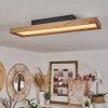 Longvic Plafondpaneel LED Bruin, houtlook, Zwart, 1-licht