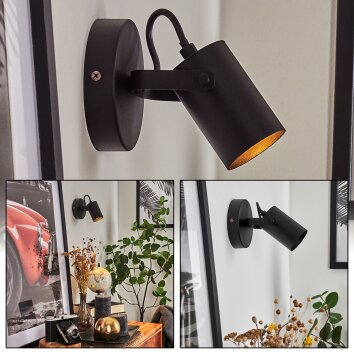 Kergus Muurlamp Zwart, 1-licht