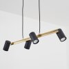 Zuoz Hanglamp Messing, Zwart, 4-lichts