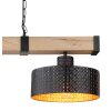 Globo RIELLY Hanger houtlook, Zwart, 2-lichts