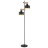 Globo RIELLY Staande lamp houtlook, Zwart, 2-lichts