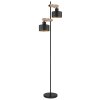 Globo RIELLY Staande lamp houtlook, Zwart, 2-lichts