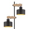 Globo RIELLY Staande lamp houtlook, Zwart, 2-lichts