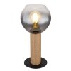 Globo MOITAS Tafellamp houtlook, Zwart, 1-licht