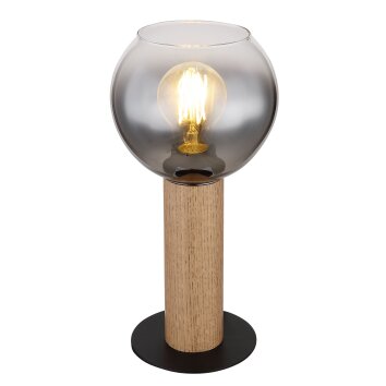 Globo MOITAS Tafellamp houtlook, Zwart, 1-licht