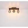 Globo LOREY Plafondlamp Hout donker, Zwart, 3-lichts