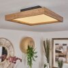 Longvic Plafondpaneel LED Bruin, houtlook, Zwart, 1-licht
