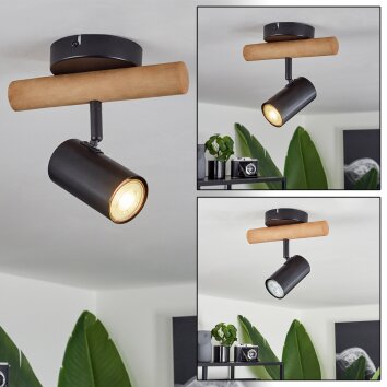 Arbrentin Plafondlamp Natuurlijke kleuren, Zwart, 1-licht