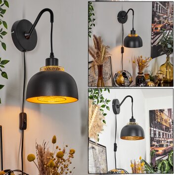 Wambez Muurlamp Zwart, 1-licht