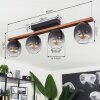Chauplane Plafondlamp Hout donker, Zwart, 4-lichts