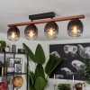Chauplane Plafondlamp Hout donker, Zwart, 4-lichts