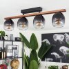 Chauplane Plafondlamp Hout donker, Zwart, 4-lichts