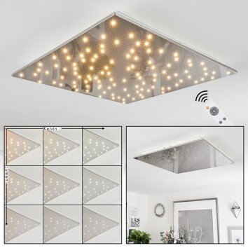 Madrier Plafondpaneel LED Nikkel mat, Wit, 1-licht, Afstandsbediening