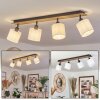 Alsen Plafondlamp Hout donker, Zwart, 4-lichts