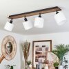 Alsen Plafondlamp Hout donker, Zwart, 4-lichts