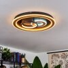 Xamontarupt Plafondlamp LED Bruin, houtlook, Zwart, 1-licht, Afstandsbediening