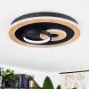 Xamontarupt Plafondlamp LED Bruin, houtlook, Zwart, 1-licht, Afstandsbediening