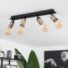 Laharie Plafondlamp Oud messing, Zwart, 4-lichts