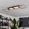 Avelal Plafondlamp LED Bruin, houtlook, Zwart, 1-licht
