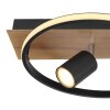 Globo DANNY Plafondlamp LED Bruin, houtlook, Zwart, 3-lichts