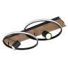 Globo DANNY Plafondlamp LED Bruin, houtlook, Zwart, 3-lichts