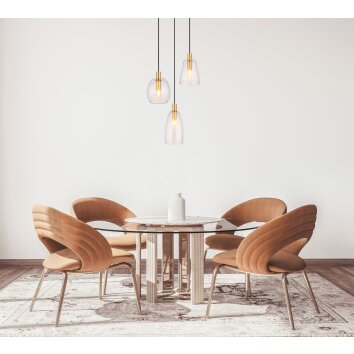 Globo GARRI Hanger Messing, 3-lichts