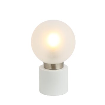 Globo MARKA Tafellamp Nikkel mat, Wit, 1-licht