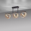 Paul Neuhaus LOOP Plafondlamp LED Messing, Zwart, 3-lichts, Afstandsbediening