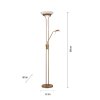Leuchten-Direkt ZAHARA Uplighter LED Oud messing, 2-lichts