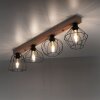 Leuchten-Direkt KASKA Plafondlamp houtlook, Zwart, 4-lichts