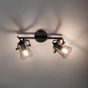 Leuchten-Direkt TINULA Plafondlamp Zwart, 2-lichts