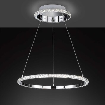 Wofi-Leuchten HARLEY Hanglamp LED Chroom, 1-licht